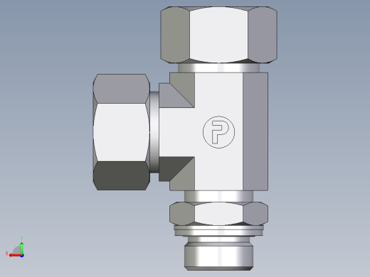 卡套式工业通用硬管接头EO_Adjustable_locknut_run_tee_LEE18ZLMCF后视缩略图