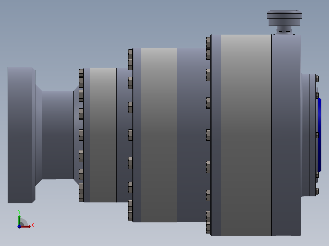 盾构掘进机刀盘驱动系统三级行星齿轮减速机前视图