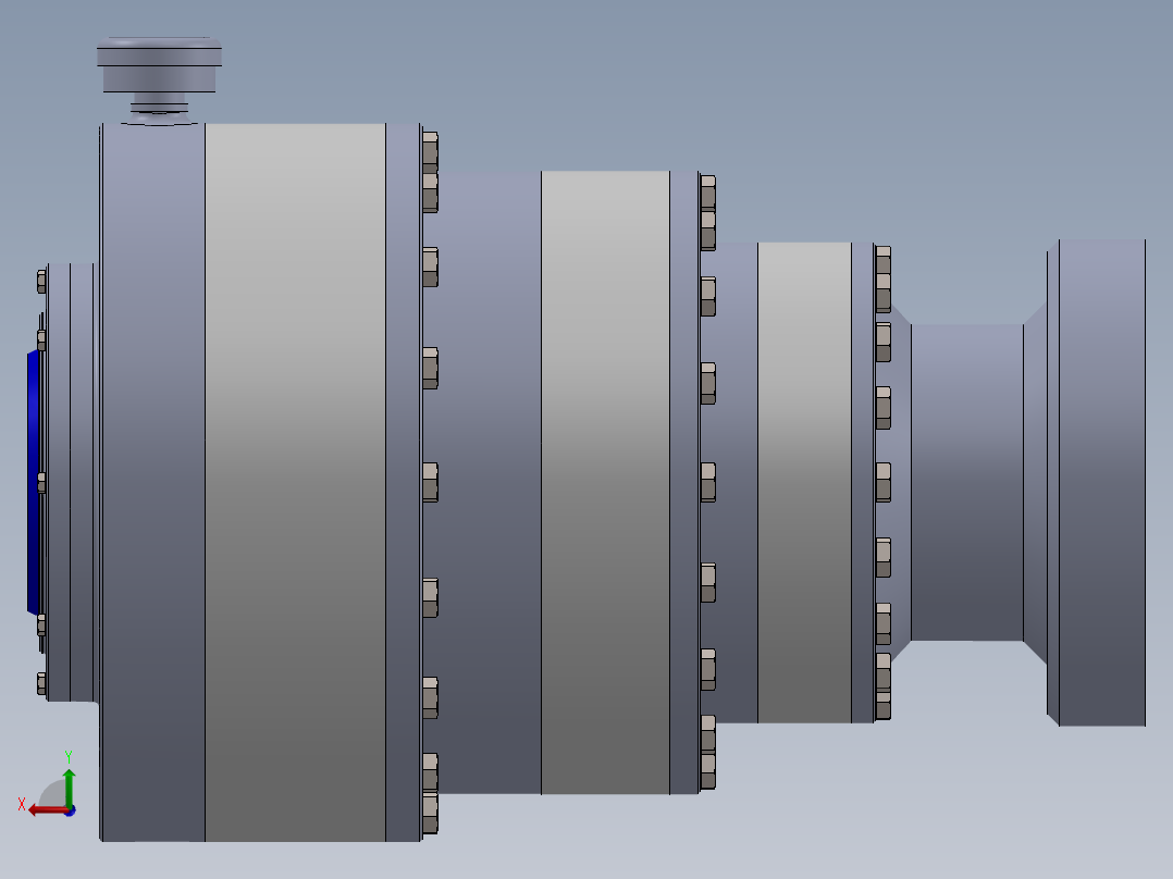 盾构掘进机刀盘驱动系统三级行星齿轮减速机后视图