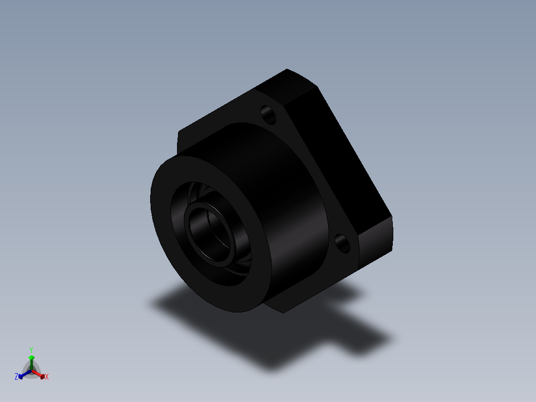 丝杆固定侧LEB01-12正等轴测图