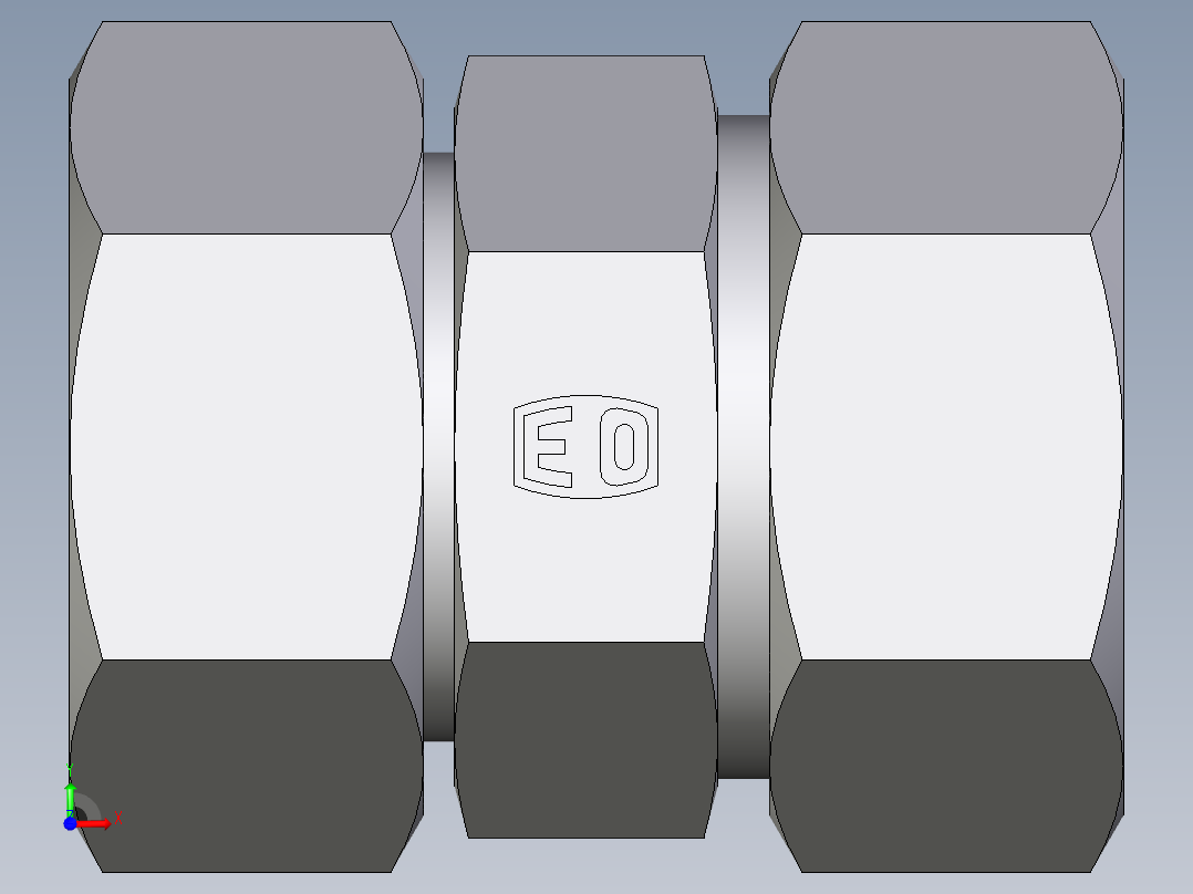 卡套式工业通用硬管接头EO_Distance_piece_adapter_DA35L71前视图