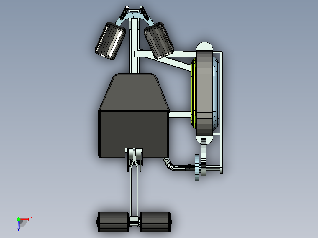 腿屈伸训练器俯视图