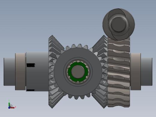 带减速蜗轮的差速齿轮箱前视缩略图