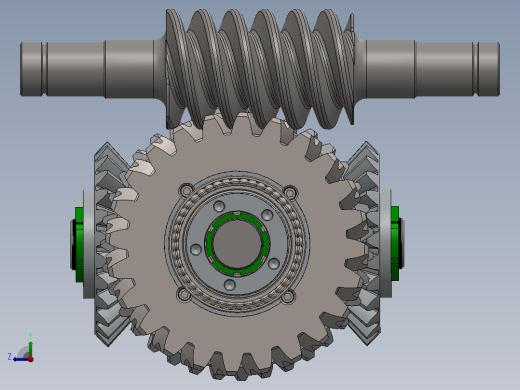 带减速蜗轮的差速齿轮箱右视缩略图