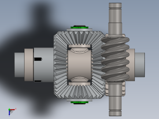 带减速蜗轮的差速齿轮箱俯视缩略图