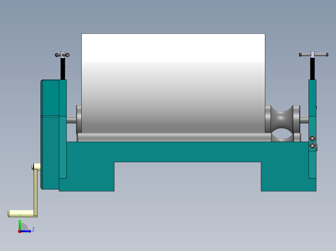 手动卷板机sw19可编辑左视图