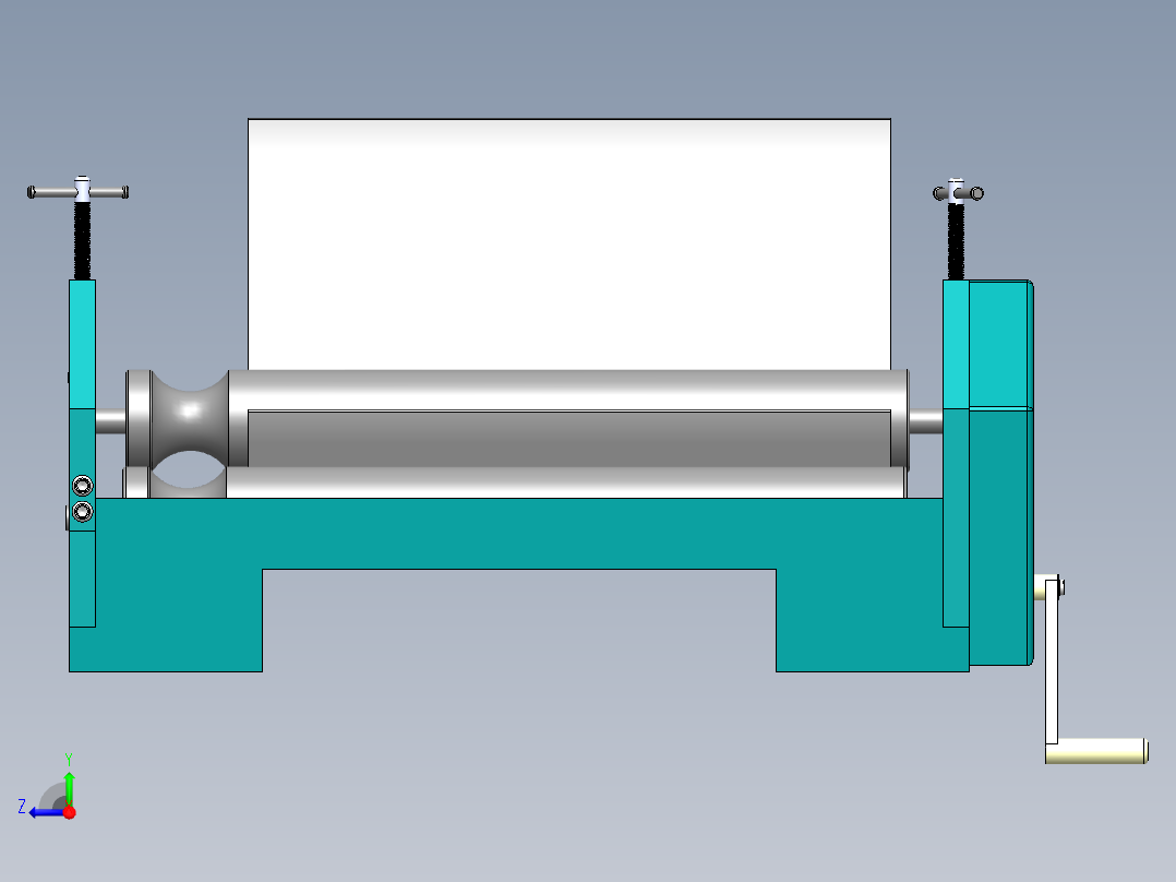 手动卷板机sw19可编辑右视图