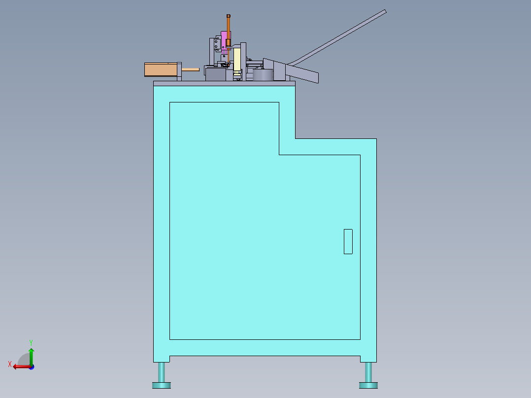 USB A母侧插DIP加铁壳 （sw16 可编辑+cad+bom)左视图