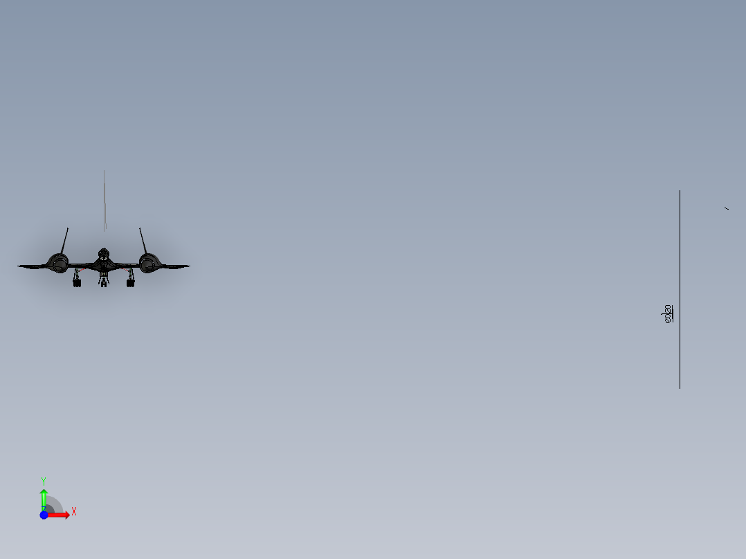 SR-71黑鸟侦察机迷你模型前视图