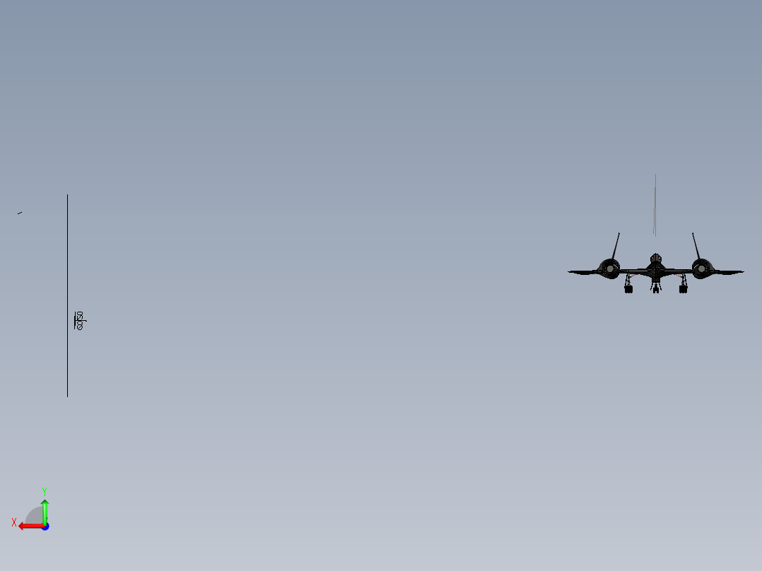 SR-71黑鸟侦察机迷你模型后视图