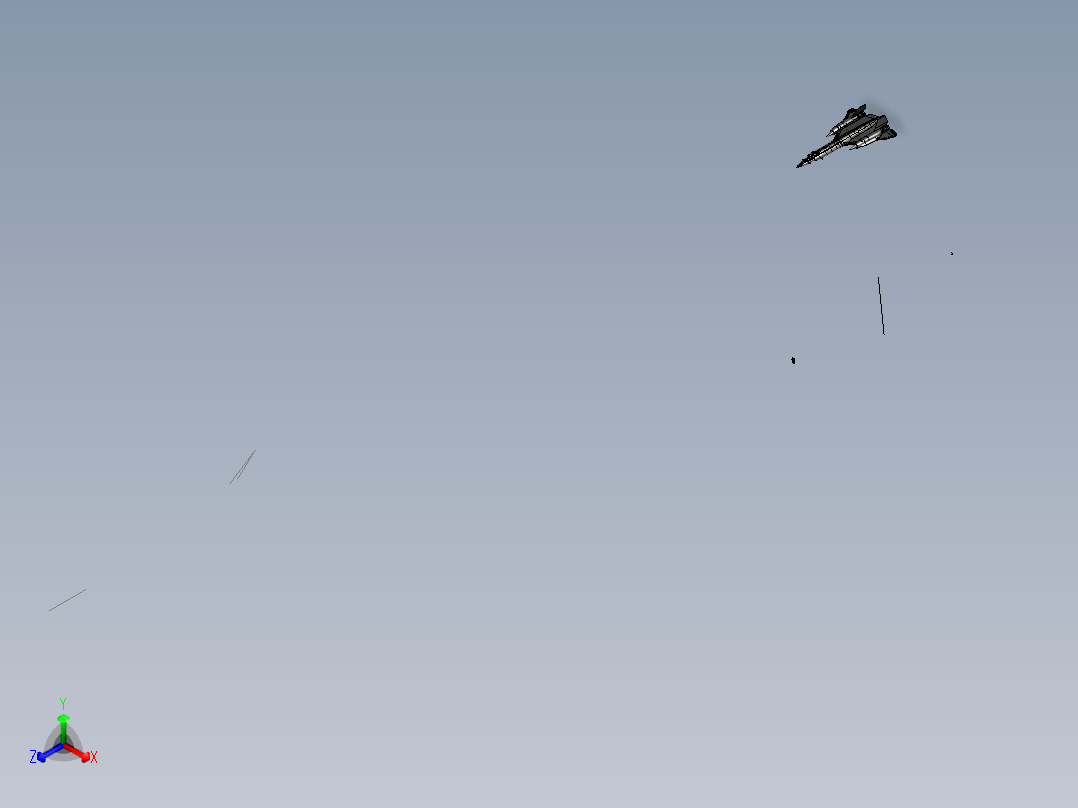 SR-71黑鸟侦察机迷你模型正等轴测图