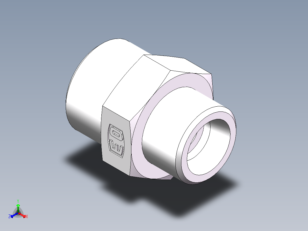 直通变径-GR、1D-20-24正等轴测图