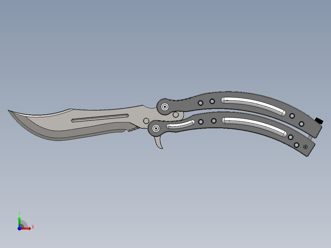 折叠刀、刀 (4)前视图