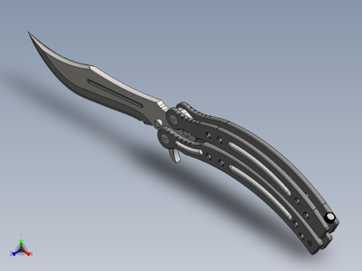 折叠刀、刀 (4)正等轴测缩略图