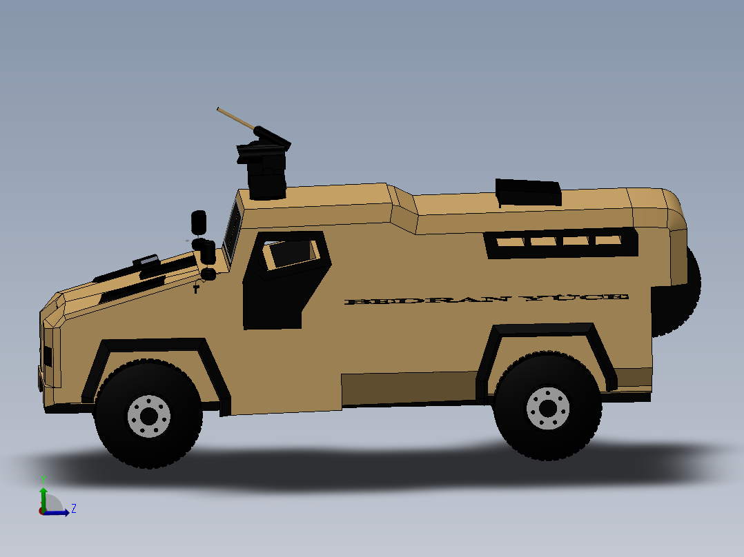 A0003030-4x4 轮胎战术装甲车 (TTZA) 概念设计主视图