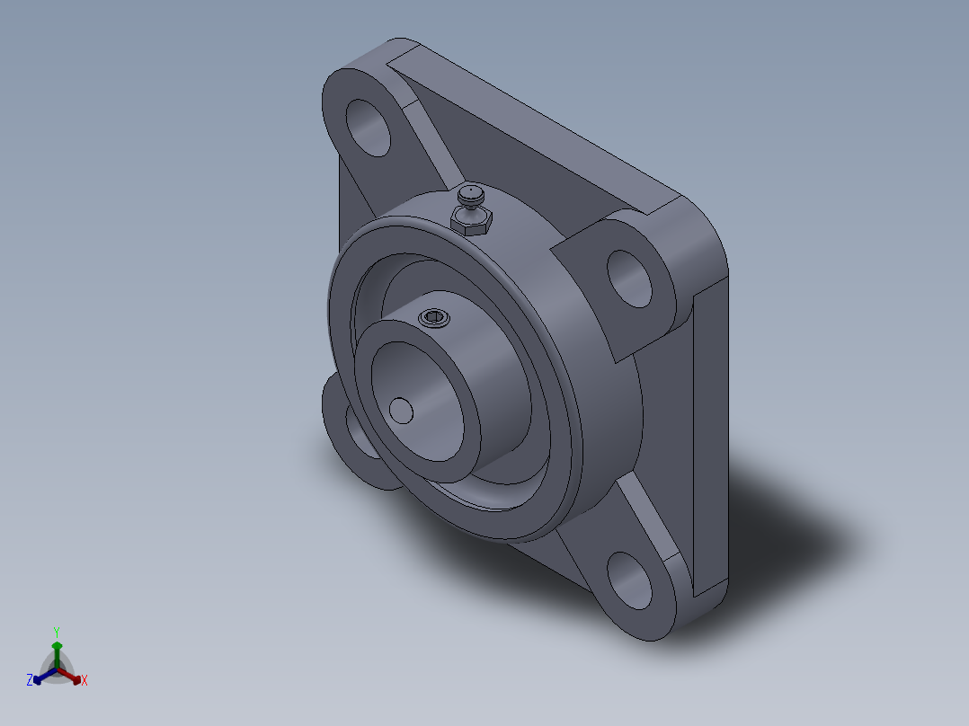带座轴承UCF205正等轴测图