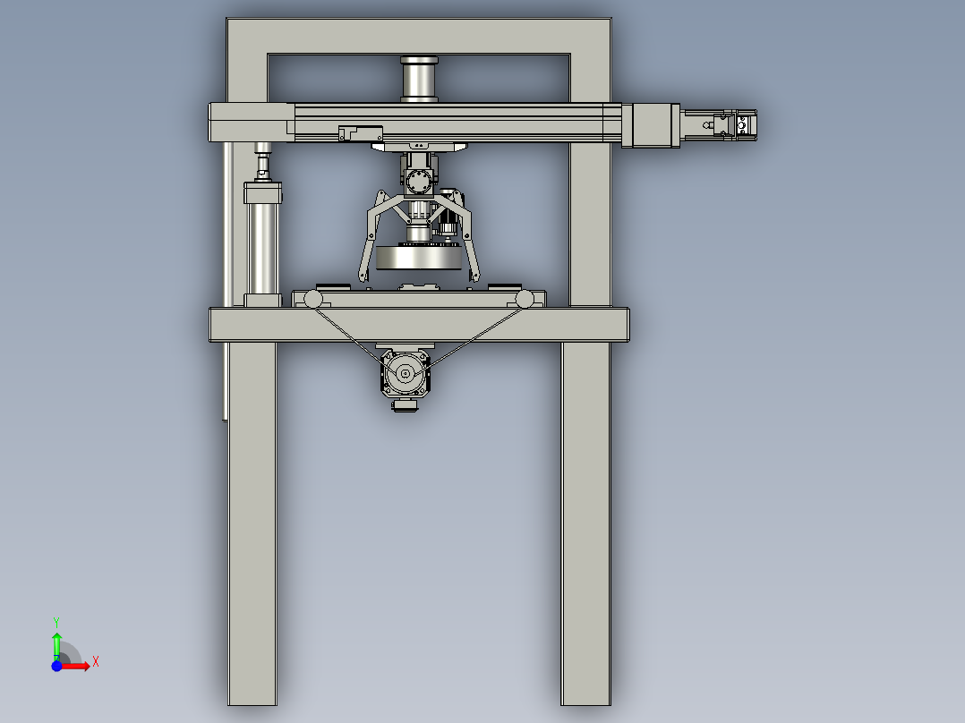 风扇扣环组装系统前视图