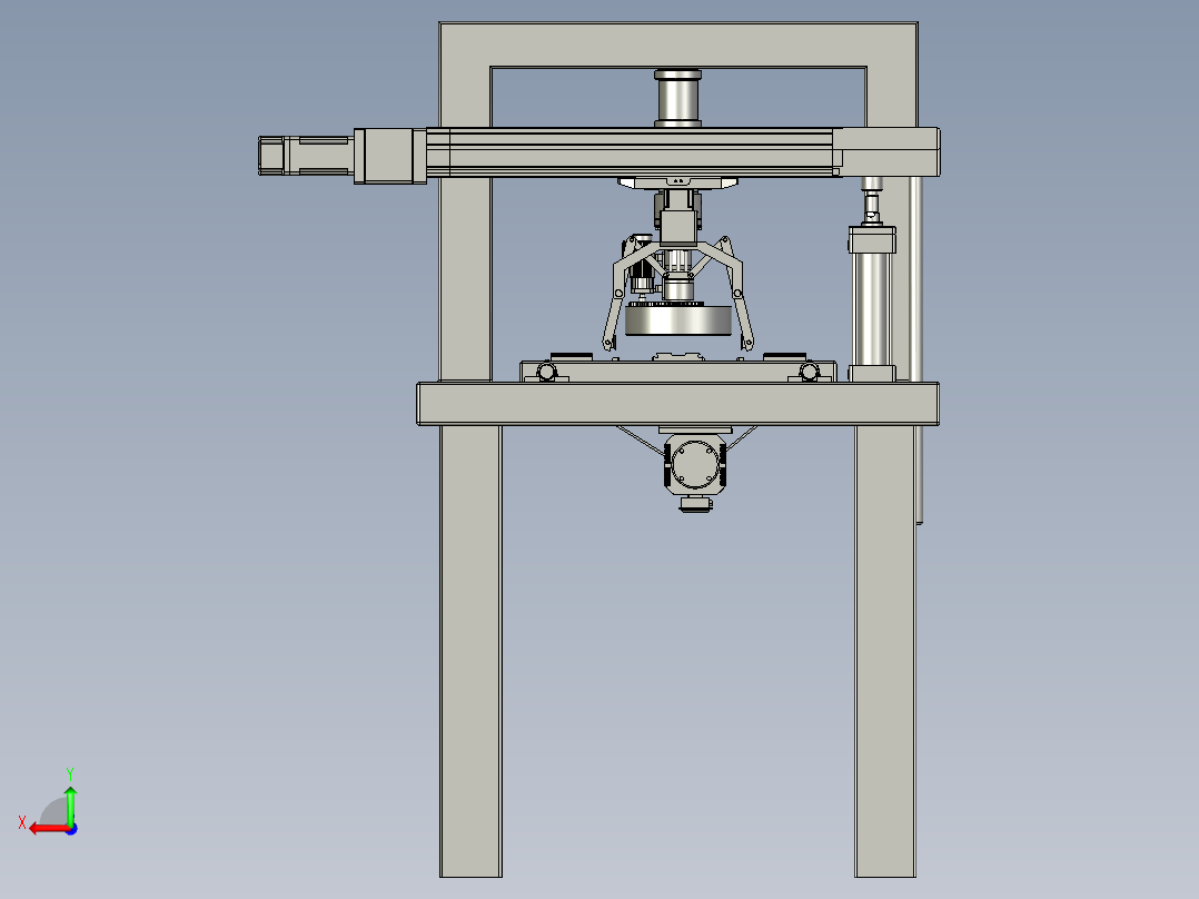 风扇扣环组装系统后视图