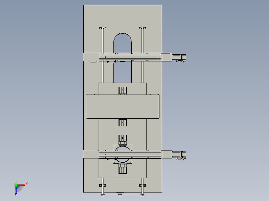 风扇扣环组装系统俯视图