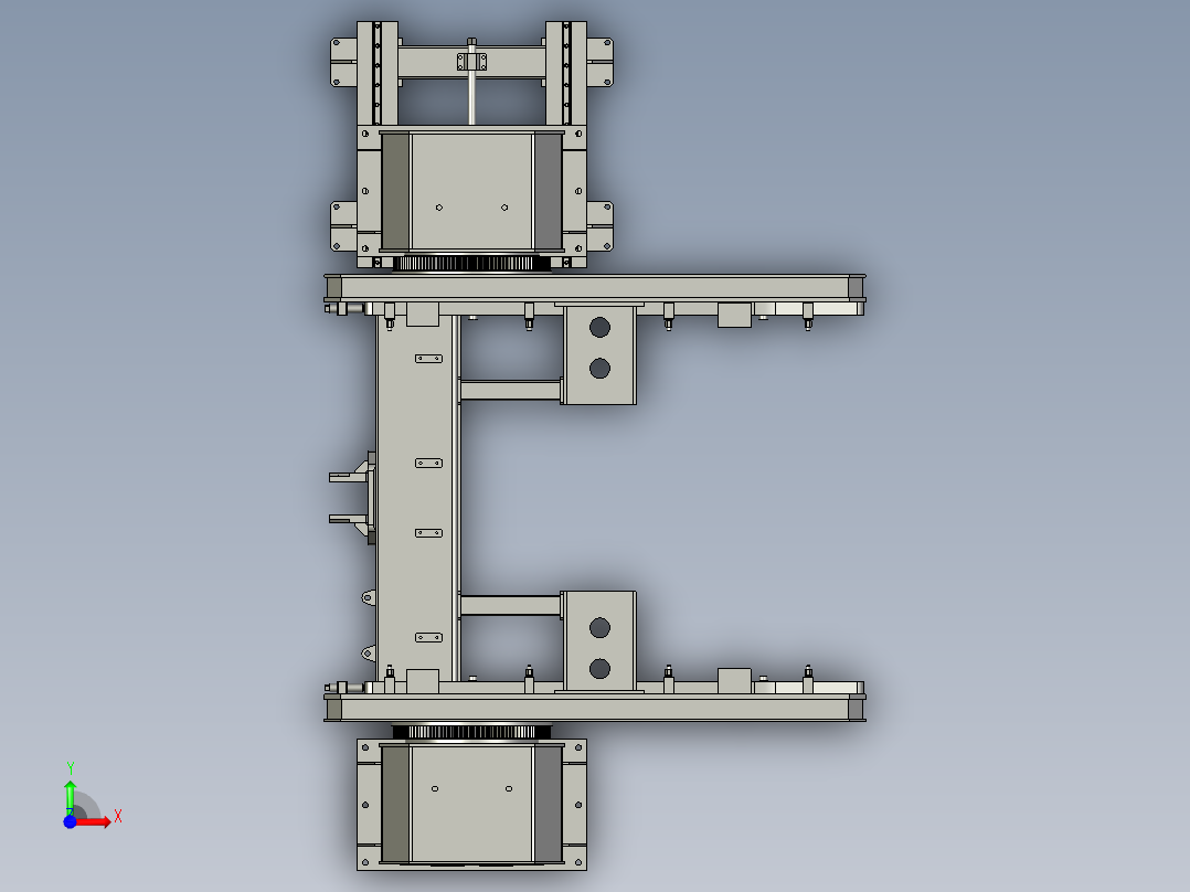 U型件机器人变位机前视图