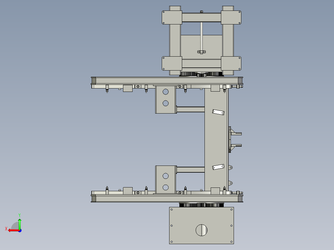 U型件机器人变位机后视图