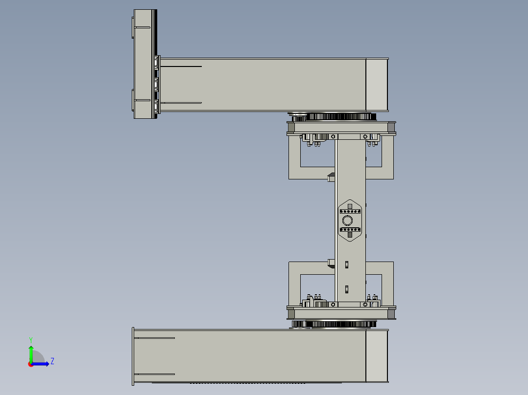 U型件机器人变位机左视图