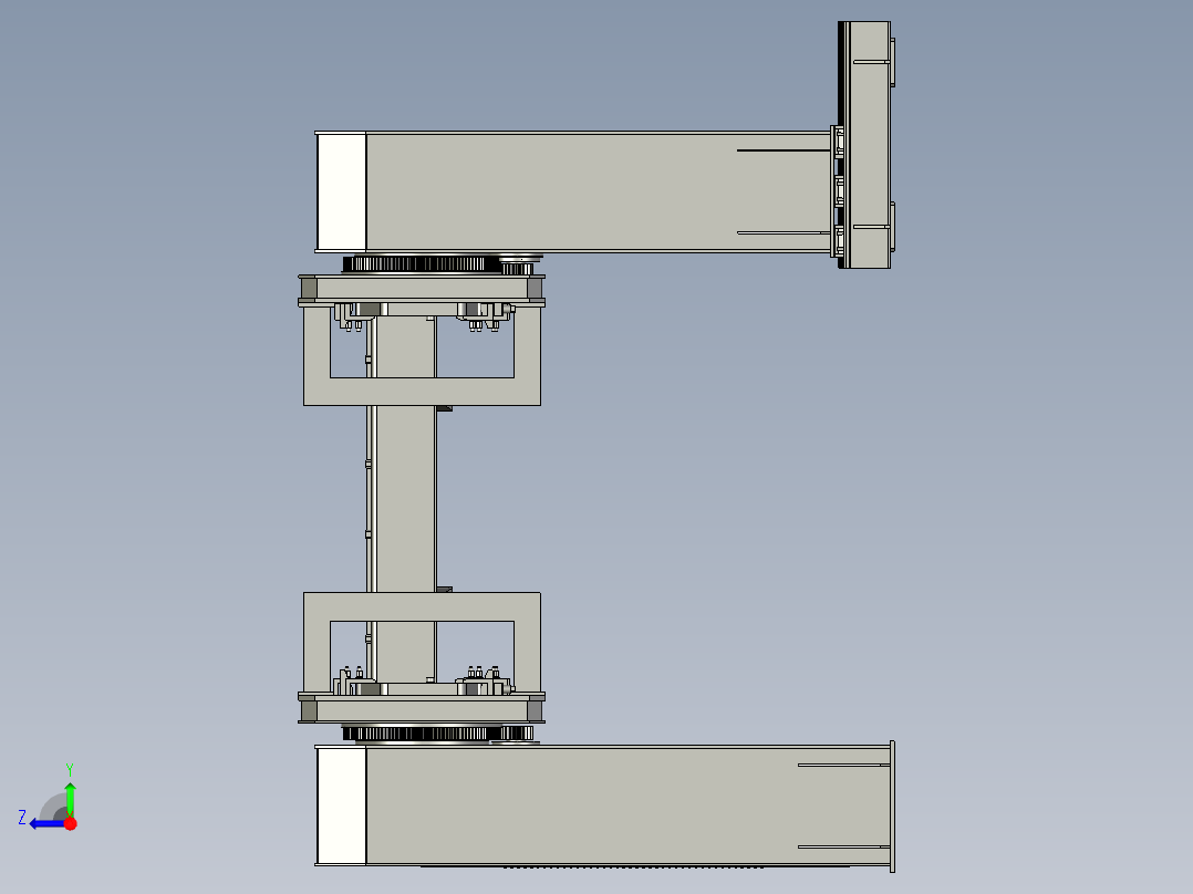 U型件机器人变位机右视图