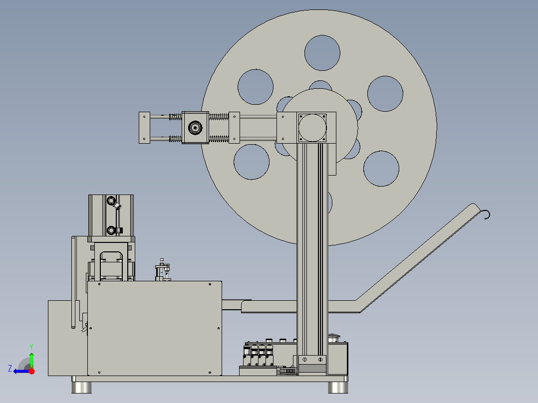 精准送料的插针上料裁切插入一体机右视图