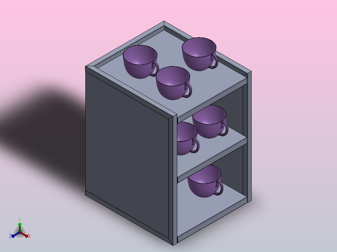 不锈钢杯架正等轴测图