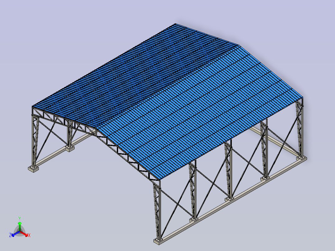 工业厂房结构前视图