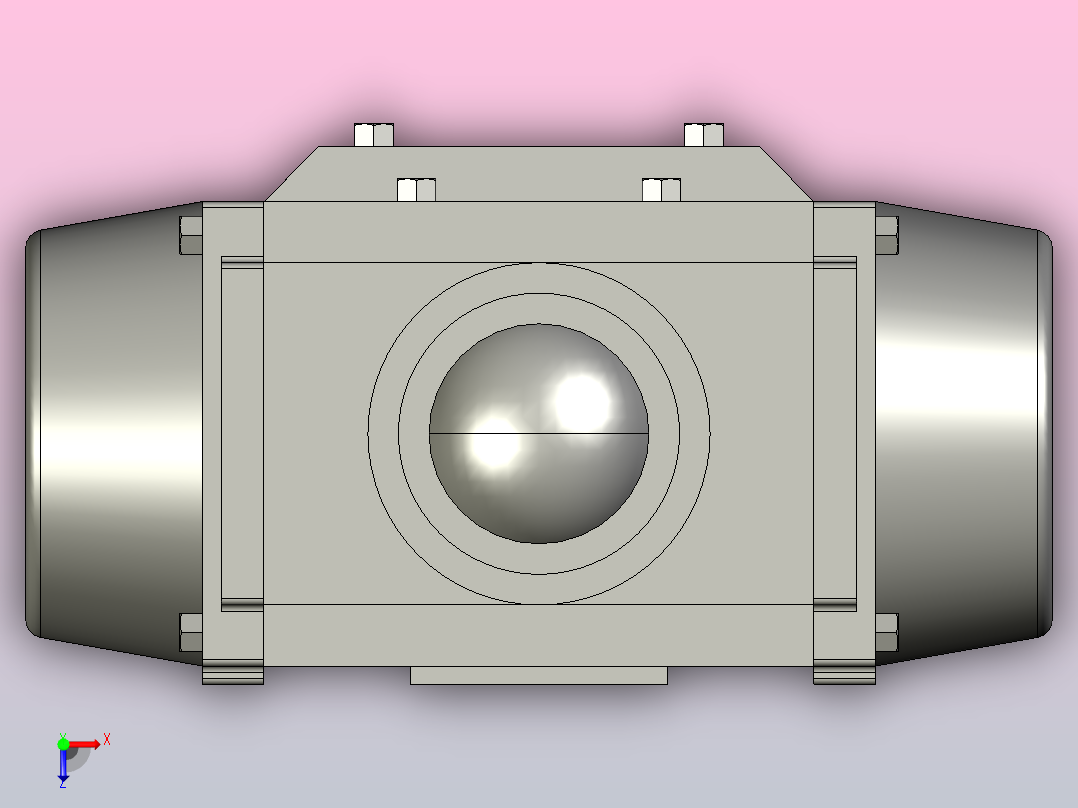IDQX-14焊式气动蝶阀(卧式)[IDQX-14-2s]俯视图