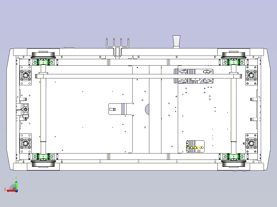 RGV小车集成轨道式车载机器人3D图纸后视图