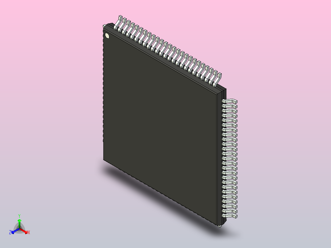 QFP 封装（四方扁平封装）QFP50P1600X1600X120-100N正等轴测图