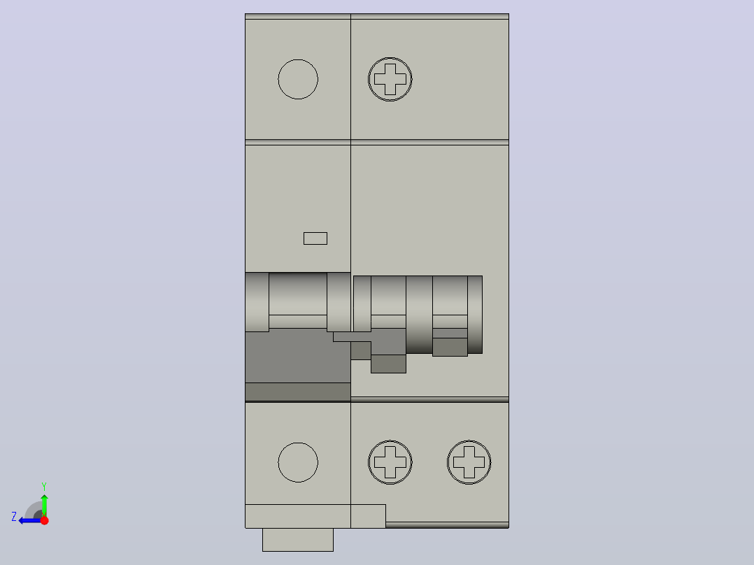 NB1LE-40剩余电流动作断路器[NB1LE-40~1P﹢NC10-0.3]右视图