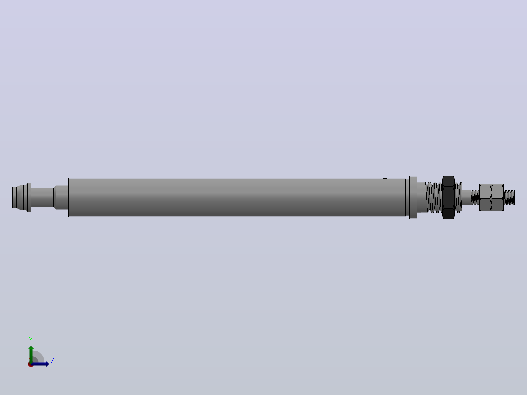 微型气缸（单作用）HCJ1B系列[HCJ1B4-20SU4]左视图
