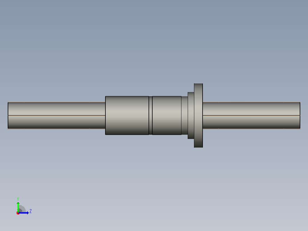 CMFZD12540-3.5滚珠丝杆3D模型左视图