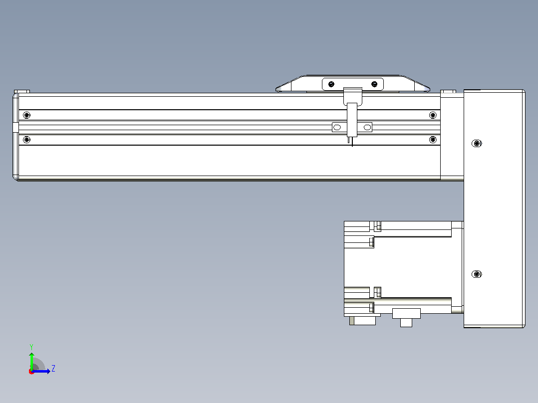 滚珠丝杠直线轴带导轨全封闭TPA-HCR-65S-1610C-L150-MP-Y-P20-N3左视图