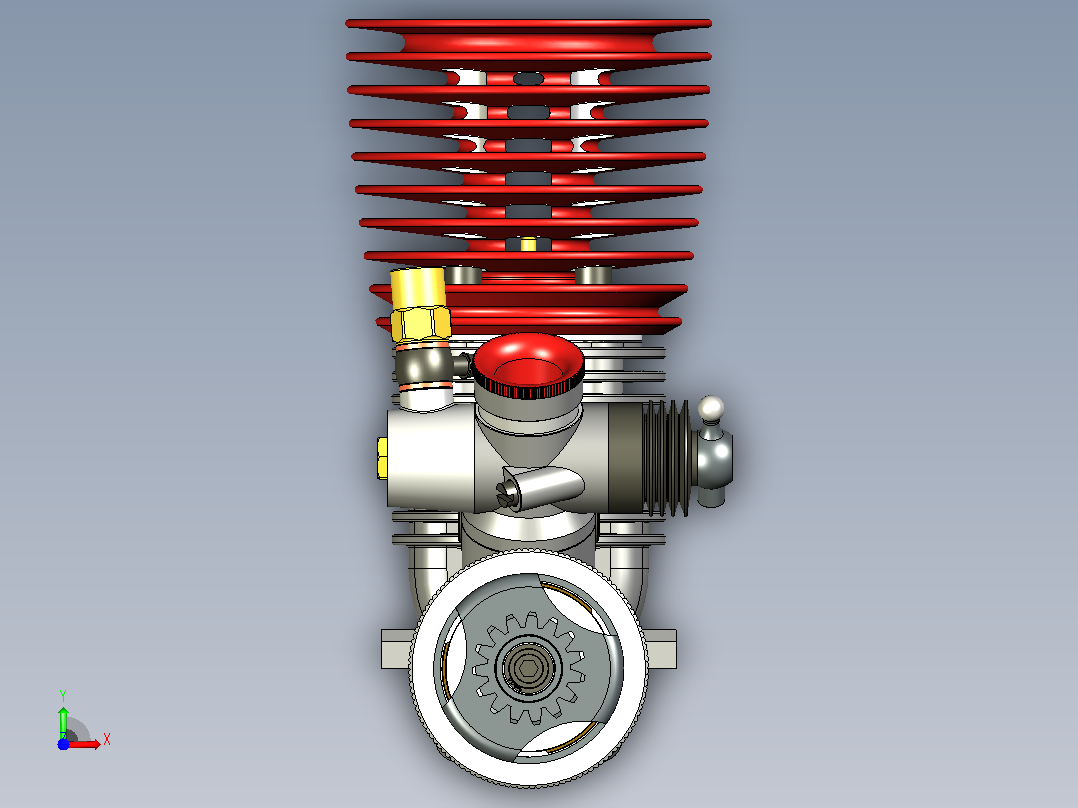 故障发动机前视图