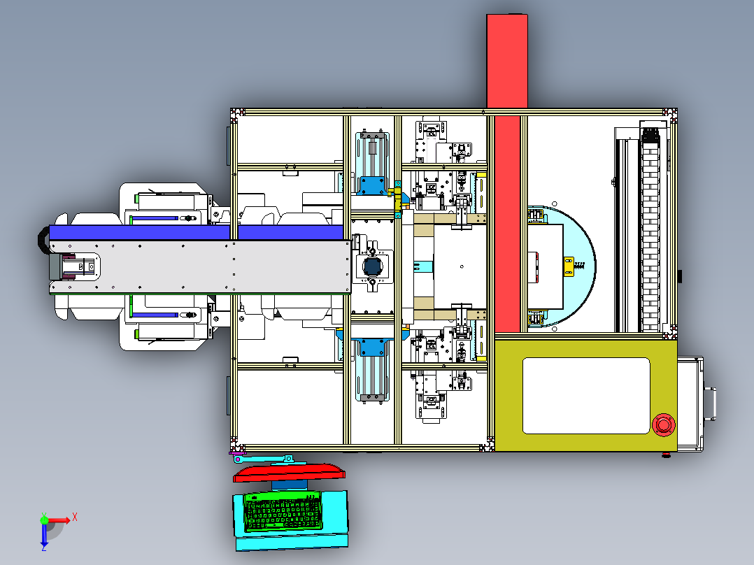 自动折盒贴标机sw16可编辑俯视图
