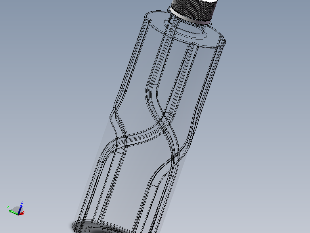 百岁山矿泉水瓶模型3D图纸 Solidworks设计主视图