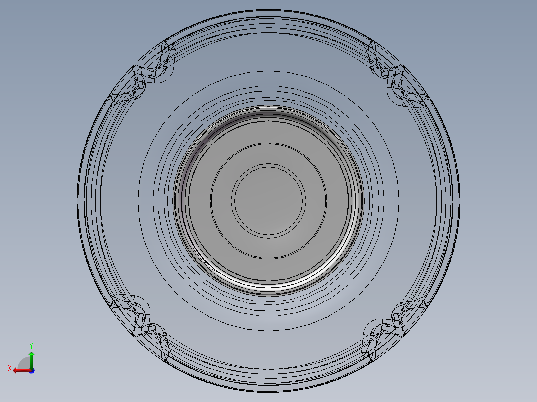 百岁山矿泉水瓶模型3D图纸 Solidworks设计后视图