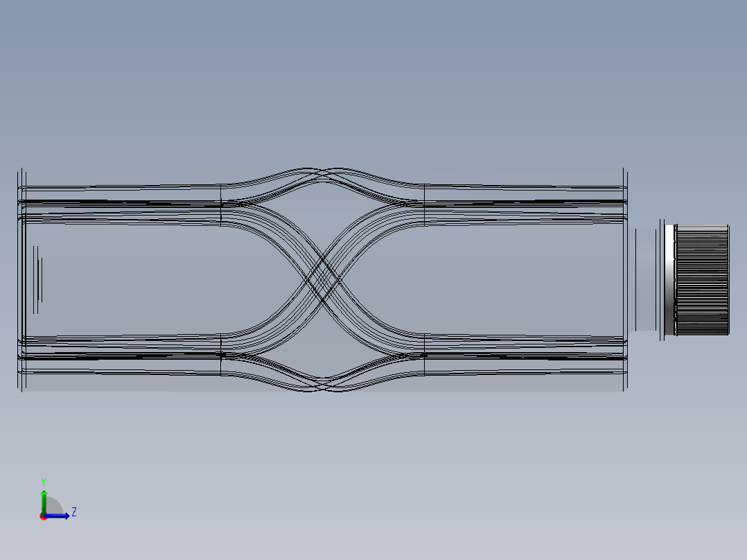 百岁山矿泉水瓶模型3D图纸 Solidworks设计左视图