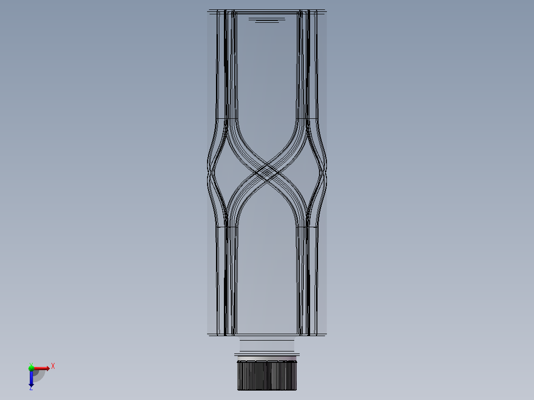 百岁山矿泉水瓶模型3D图纸 Solidworks设计俯视图