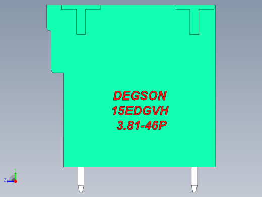 DEGSON 15EDG 系列 3.81mm 插拔式接线端子-15EDGVH-3.81-46P-14-00AH右视缩略图