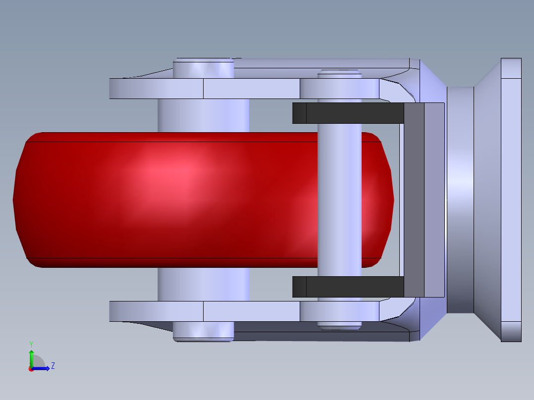 环球脚轮(双刹)左视图
