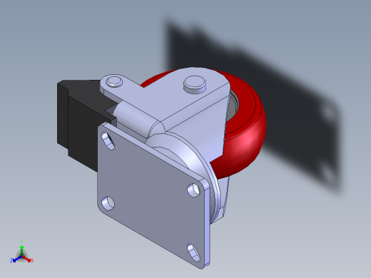 环球脚轮(双刹)正等轴测缩略图