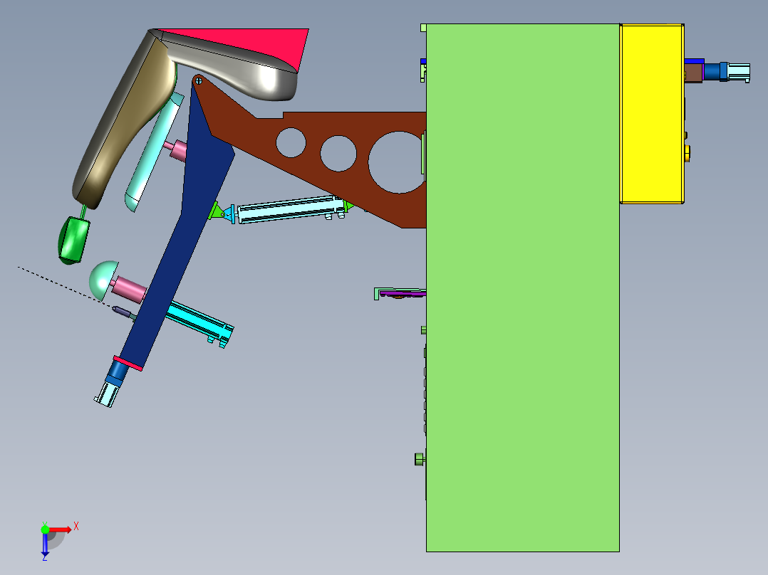 汽车座椅冲摆式头枕冲击强度试验机俯视图
