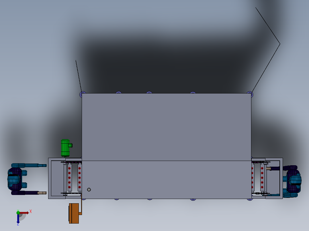 通道式高压喷淋清洗机俯视图