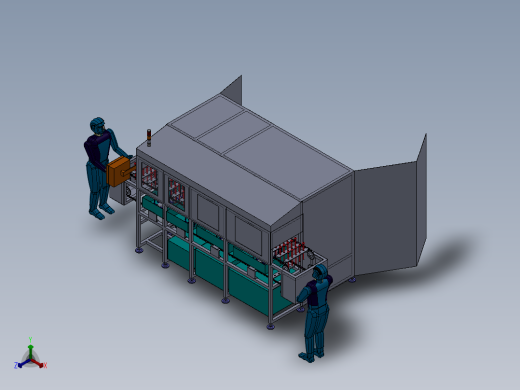 通道式高压喷淋清洗机正等轴测缩略图
