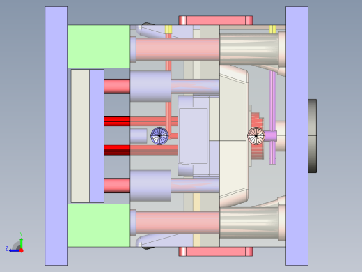 汽车前雾灯饰圈全套模具图右视缩略图